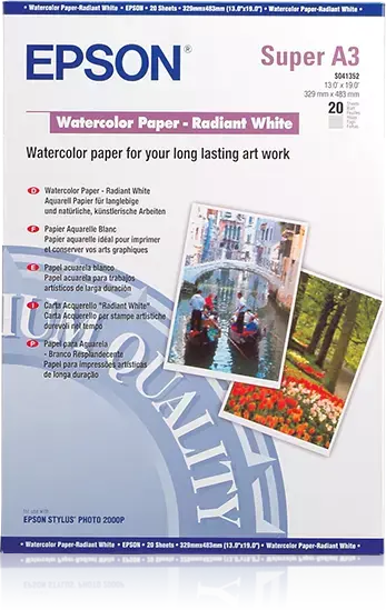 Epson WaterColor Paper Radiant White A3+ 