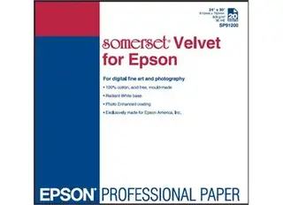 Epson 44" Somerset Velvet Fine Art 255gr 112cm x 15m.  255g/m²