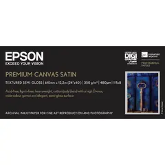 Epson Premium Canvas Satin 24&quot; 350g for Epson 61cm x 12,2m 350g