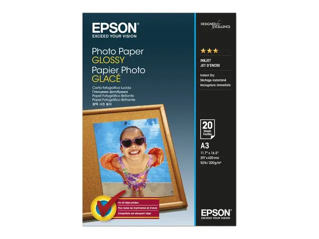 Epson A3 Photo Paper Glossy 200g/m², 20 