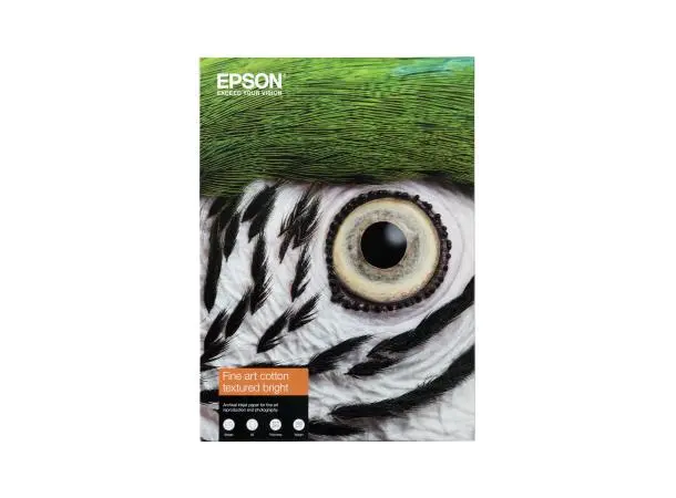 Epson Fine Art Cotton Texture Bright A3+ 25 Ark, Textured Bright A3+, 300 g/m² 