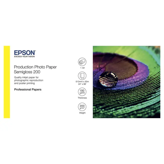 Epson 24" Production Semigloss Photo 610 mm X 30 m / 200g 