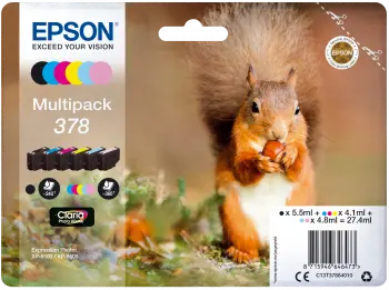 Epson Multipack 6-colours 378XL Claria Photo HD Ink. 6 farger Ekorn 