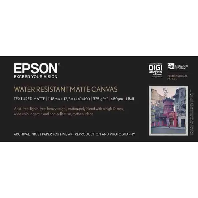 Epson Water Resistant Matte Canvas 60" For Epson 152cm x 12,2m. 375 g/m² 
