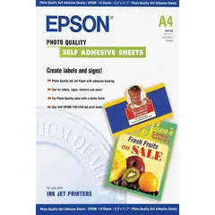 Epson A4 Photo Quality Self Adhesive 10 Ark A4 (210 mm x 297 mm) 167 g/m&#178;