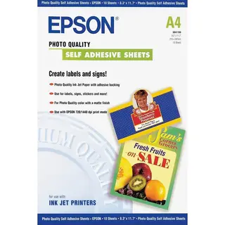 Epson A4 Photo Quality Self Adhesive 10 Ark A4 (210 mm x 297 mm) 167 g/m&#178;