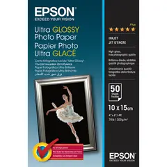 Epson 10x15cm Ultra Glossy Photo Paper 50 Ark. 300 gram