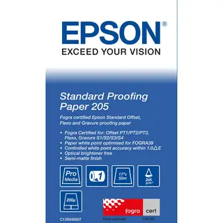 Epson 17&quot; Standard Proofing Paper 205g, 43cm x 50m. 205gr.