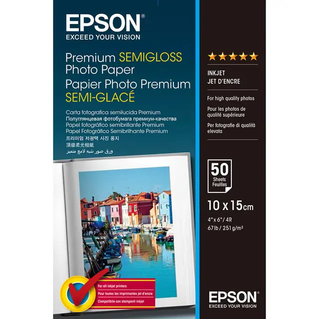 Epson Premium SemiGloss Photo 10x15cm 50 ark 