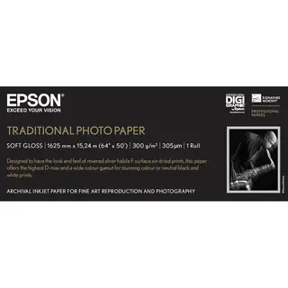 Epson 64" Traditional Photo Paper 162,5cm x 15m rull 300 g/m²