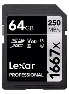 Lexar Pro 1667X SDXC UHS-II U3 64GB (V60) R250/W120