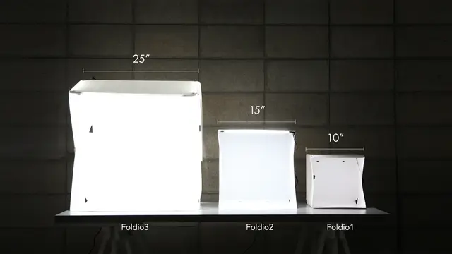 Foldio3 - 63 cm bred, 64 cm høy Lystelt For produktfotografering 