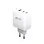 Gear Lader GAN 220V 2xUSB-C+1xUSB-A PD Hurtiglader. 45W+18W+5A (total 65W) Hvit