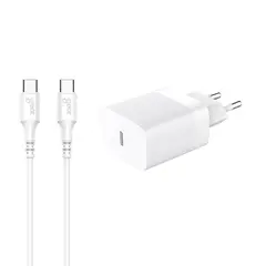 Gear Lader 220V 1xUSB-C Hvit PD/PPS 30W Hurtiglader 30W PD inkludert USB-C kabel
