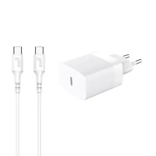 Gear Lader 220V 1xUSB-C Hvit PD/PPS 30W Hurtiglader 30W PD inkludert USB-C kabel