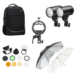 Godox AD100Pro II Dual Kit Kompakt Studioblits. Batteridrevet. 100W