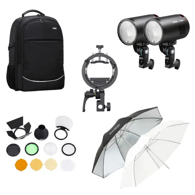 Godox AD100Pro II Dual Kit Kompakt Studioblits. Batteridrevet. 100W 