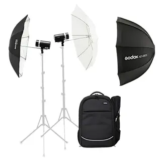 Godox AD300 PRO TTL Dual set 2stk AD300, Paraplyer, ryggsekk