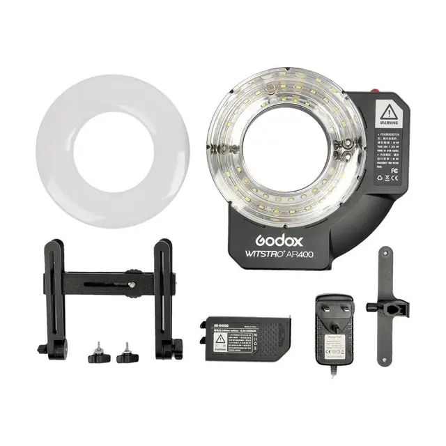 Godox Wistro AR400 Ring Flash Ringblits/LED-lampe. 400W 