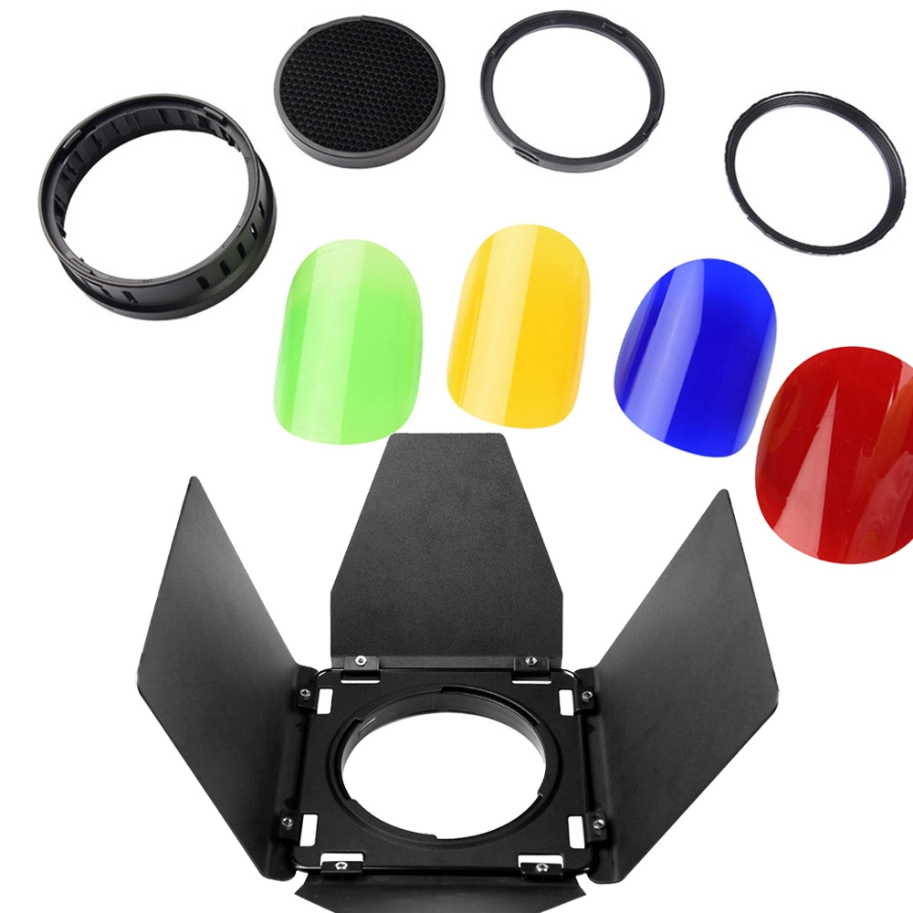 Godox Barndoor Kit BD-08 m/filter/Grid Låvedør og filterkit til AD400Pro