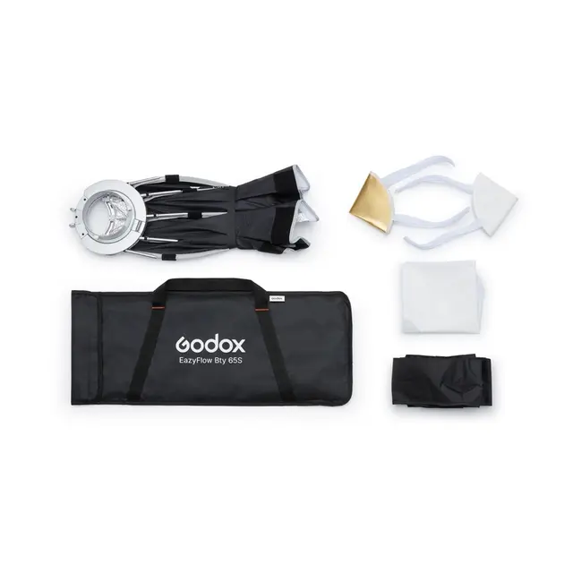 Godox EazyFlow Beauty Dish 65 Foldable Foldbar Softboks Bowens Mount Sølv 