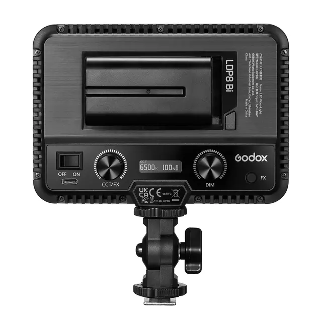 Godox LDP8Bi LED Video Light Panel LED lampe 2800-6500K. USB-C strøm +NP-F 