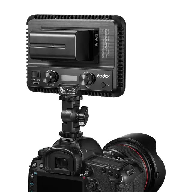 Godox LDP8Bi LED Video Light Panel LED lampe 2800-6500K. USB-C strøm +NP-F 