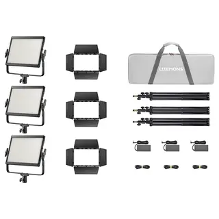 Godox Litemons LP600R K3 RGB LED Panel Black. 60W. 3-light kit
