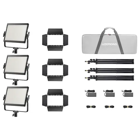 Godox Litemons LP600R K3 RGB LED Panel Black. 60W. 3-light kit