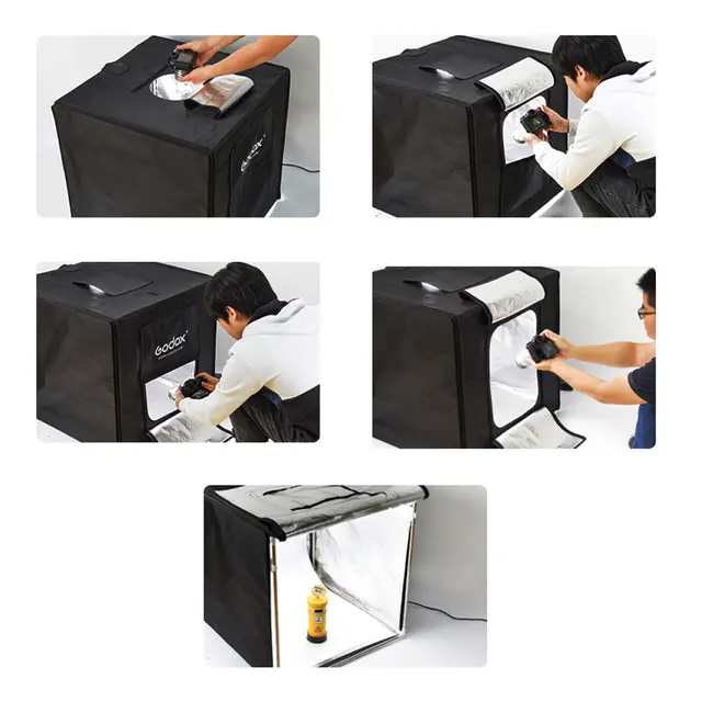 Godox Triple Light LED Ministudio 80cm Produkt opptakstelt LED Lys 80x80x80 cm 