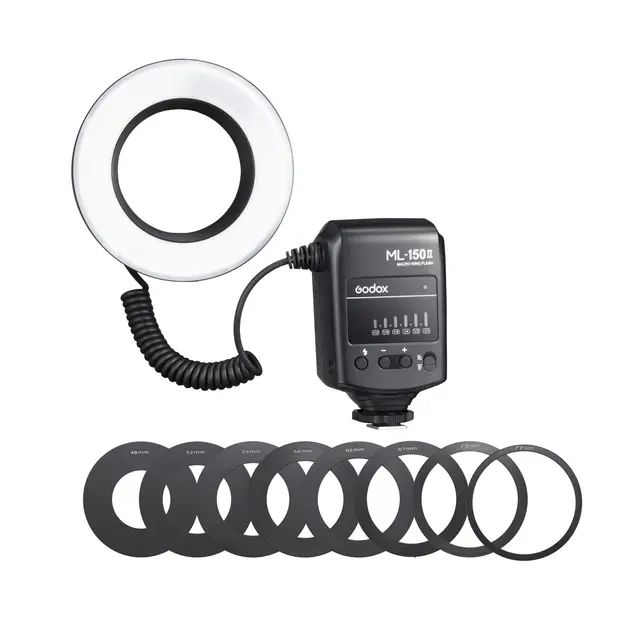 Godox Macro Ring Flash ML-150II Ringblits Adapter opptil ø77mm 