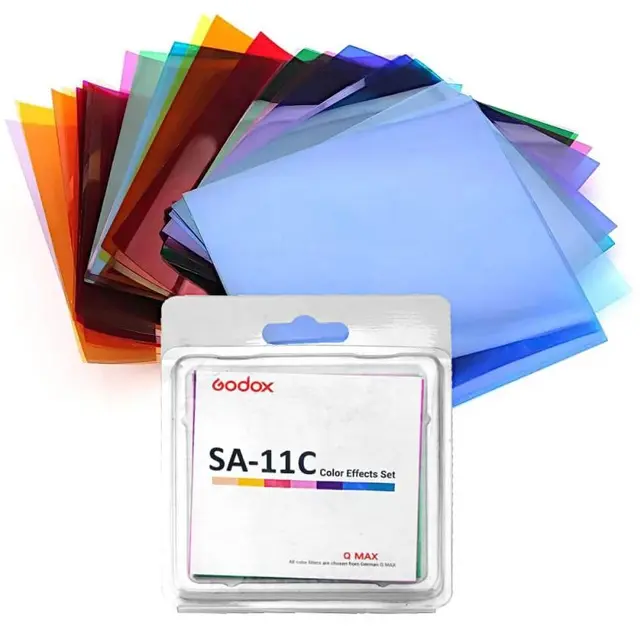 Godox Color gels kit SA-11C 15 Fargefilter 78x78mm Effektfarger 