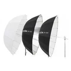 Godox Parabolic Umbrella 85-165 cm. S&#248;lv/Hvit/Transparent