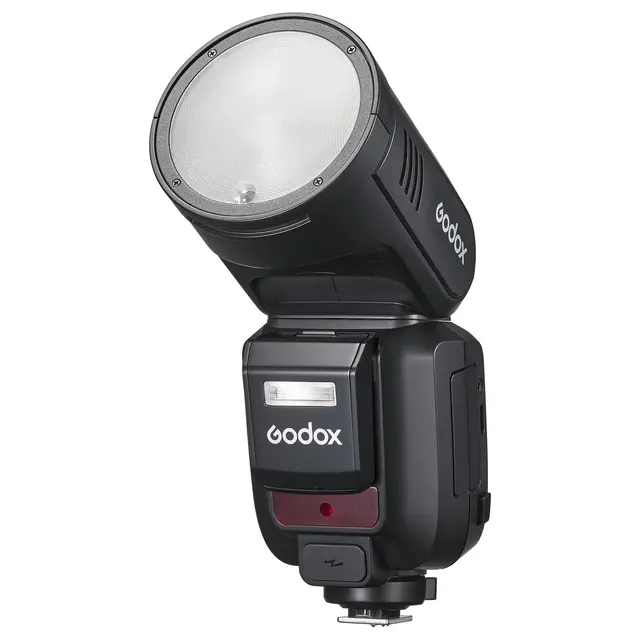 Godox V100 TTL Speedlite for Nikon Kamerablits med rundt hode. Nikon TTL 