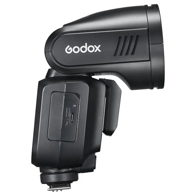 Godox V100 TTL Speedlite for Nikon Kamerablits med rundt hode. Nikon TTL 