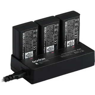 Godox VC26T Multi-Battery Charger for V1 Plass til å lade 3stk VB26 batterier