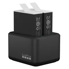 GoPro Dual Battery Charger + 2 Batterier Lader + 2 Enduro batt til HERO12/11/10/9