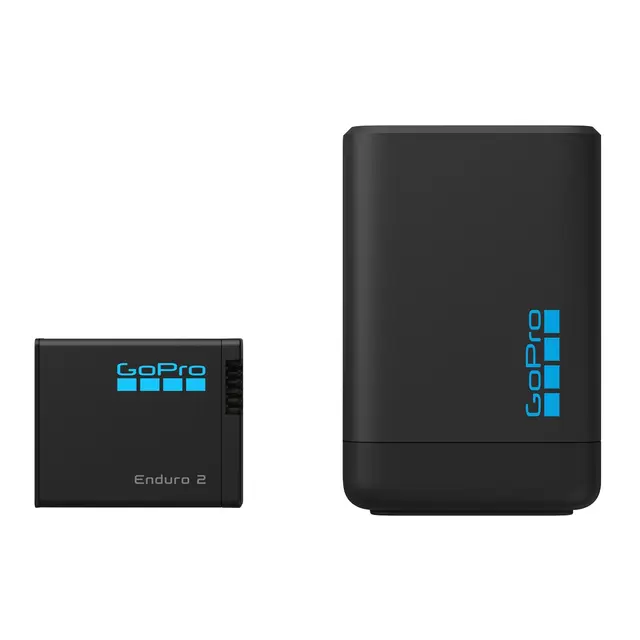 GoPro Dual Battery Charger/Enduro 2 Batt For MISSION 1 Series + HERO13 Black 