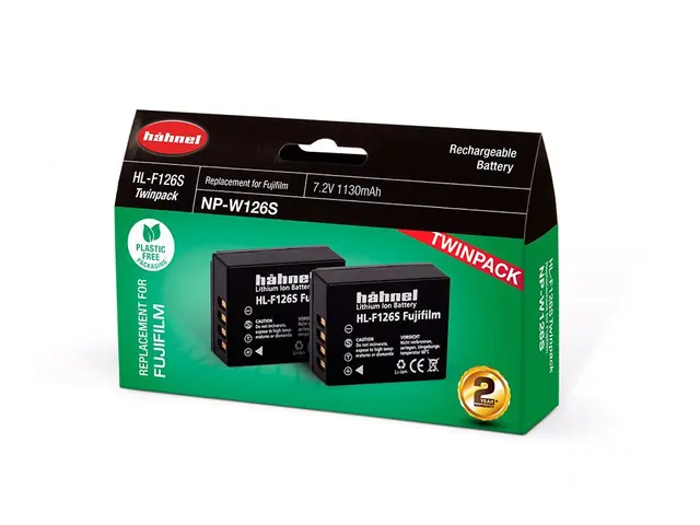 Hähnel batteripakke Fuji HL-F126S 2pk Twin pack. Erst. Fujifilm NP-W126S 