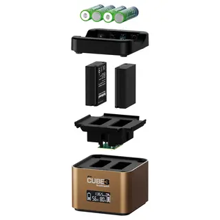 H&#228;hnel ProCube 3 Twin Charger Olympus For BLN-1, BLS-5 og BLH-1