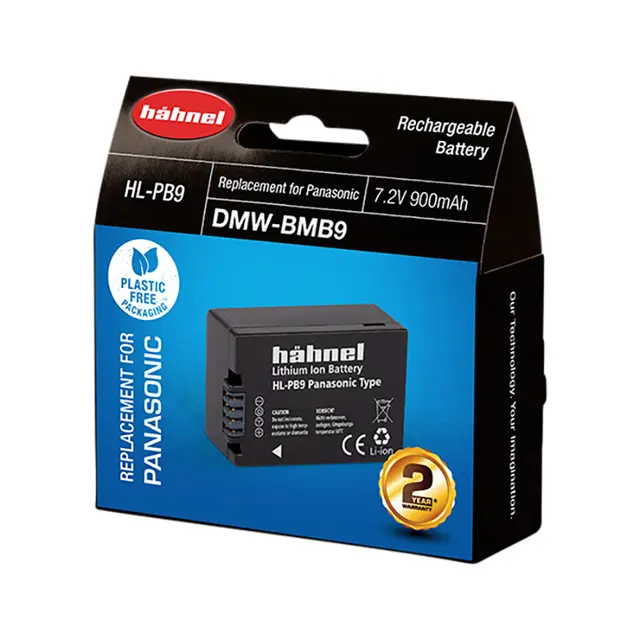 Hähnel Batteri Panasonic HL-PB9 Tilsvarer Panasonic DMW-BMB9 