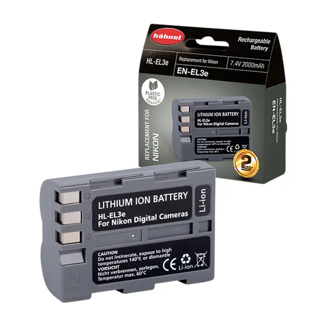 Hähnel Batteri Nikon HL-EL3E Tilsvarer Nikon EN-EL3e. 2000mAh 