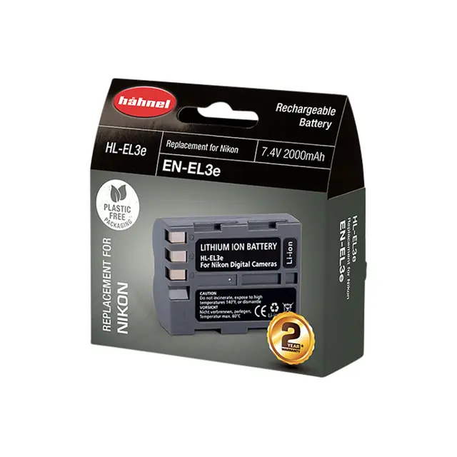 Hähnel Batteri Nikon HL-EL3E Tilsvarer Nikon EN-EL3e. 2000mAh 