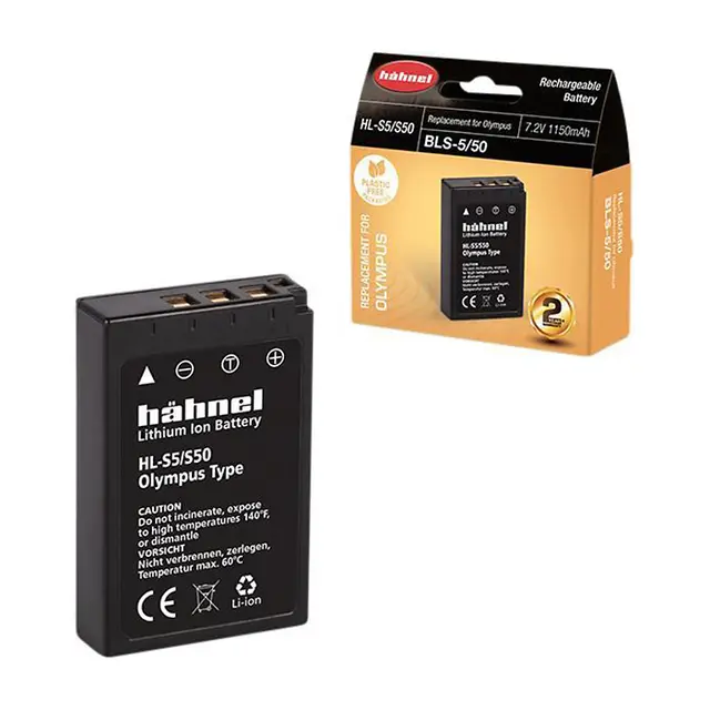 Hähnel Battery Olympus HL-S5/S50 / BLS-5 Tilsvarer Olympus BLS-5. 1150 mAh 