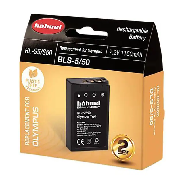 Hähnel Battery Olympus HL-S5/S50 / BLS-5 Tilsvarer Olympus BLS-5. 1150 mAh 