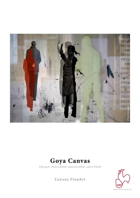 Hahnemühle Goya Canvas 340gr 44" Rull. 12m. Poly-Cotton Natural White 