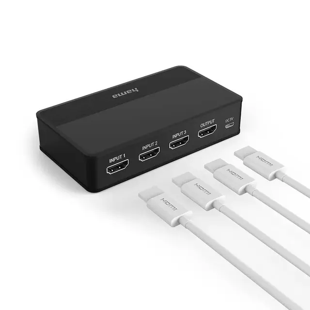 Hama HDMI Switcher 3x1 4K Med fjernkontroll 