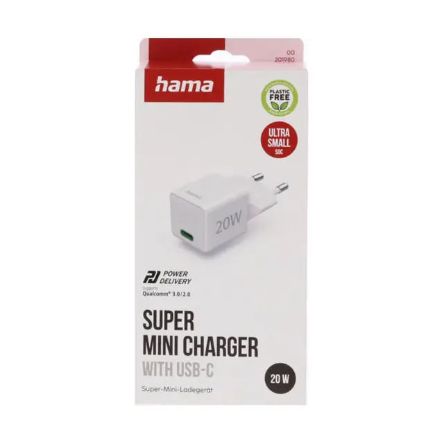 Hama Hurtiglader USB-C PD 20W Hvit 