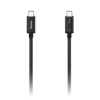 Hama USB-C Thunderbolt-3 &amp; 4 Kabel 50cm 50cm 40Gbps Svart USB-C Type
