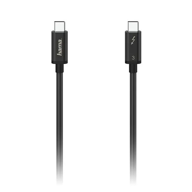 Hama USB-C Thunderbolt-3 & 4 Kabel 50cm 50cm 40Gbps Svart USB-C Type 